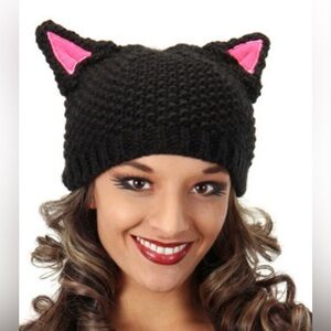 NWT Elope Black Knit Cat Ear cosplay Beanie hat